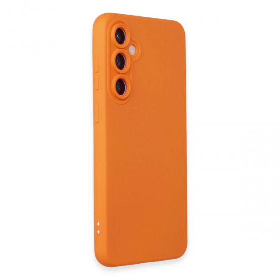 Newface Samsung Galaxy S24 Kılıf Nano İçi Kadife Silikon - Turuncu