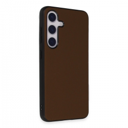 Newface Samsung Galaxy S24 Kılıf Taft Kapak - Kahverengi
