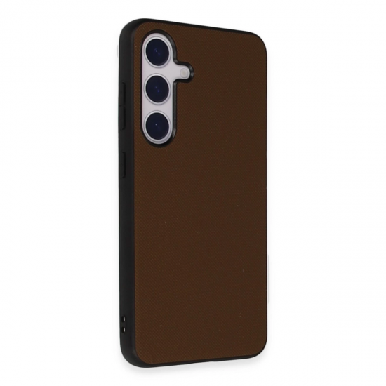 Newface Samsung Galaxy S24 Kılıf Taft Kapak - Kahverengi