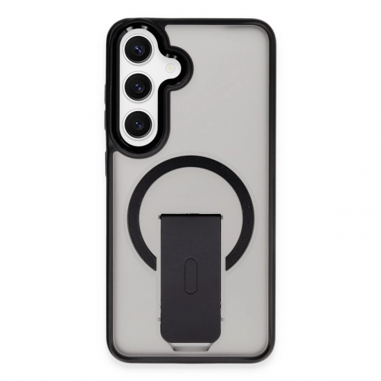 Newface Samsung Galaxy S24 Tork Magsafe Standlı Kapak - Siyah