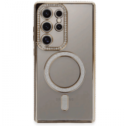 Newface Samsung Galaxy S24 Ultra Kılıf Joke Simli Magneticsafe Kılıf - Gold Newface Samsung Galaxy S24 Ultra Kılıf Joke Simli Magneticsafe Kılıf - Gold