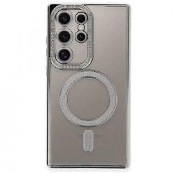 Newface Samsung Galaxy S24 Ultra Kılıf Joke Simli Magneticsafe Kılıf - Gümüş Newface Samsung Galaxy S24 Ultra Kılıf Joke Simli Magneticsafe Kılıf - Gümüş