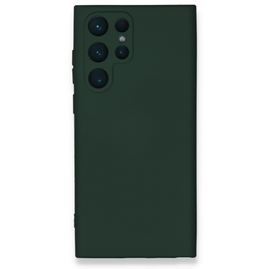 Newface Samsung Galaxy S24 Ultra Kılıf Nano İçi Kadife Silikon - Koyu Yeşil