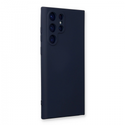 Newface Samsung Galaxy S24 Ultra Kılıf Nano İçi Kadife Silikon - Lacivert