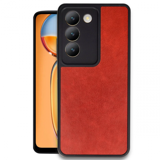 Newface Vivo V30 Lite 4g Kılıf Aras Deri Kapak - Kırmızı