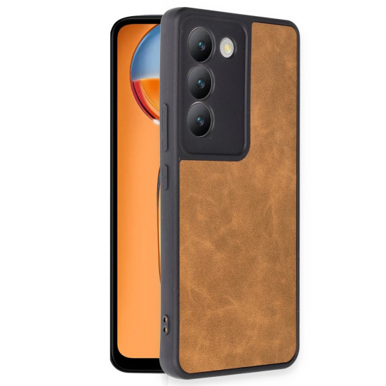 Newface Vivo V30 Lite 4g Kılıf Aras Deri Kapak - Taba