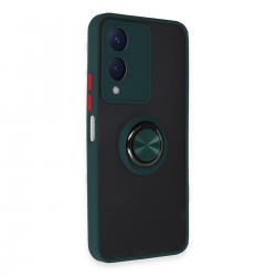 Newface Vivo Y17s Kılıf Montreal Yüzüklü Silikon Kapak - Yeşil Newface Vivo Y17s Kılıf Montreal Yüzüklü Silikon Kapak - Yeşil
