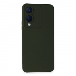Newface Vivo Y17s Kılıf Nano İçi Kadife Silikon - Koyu Yeşil