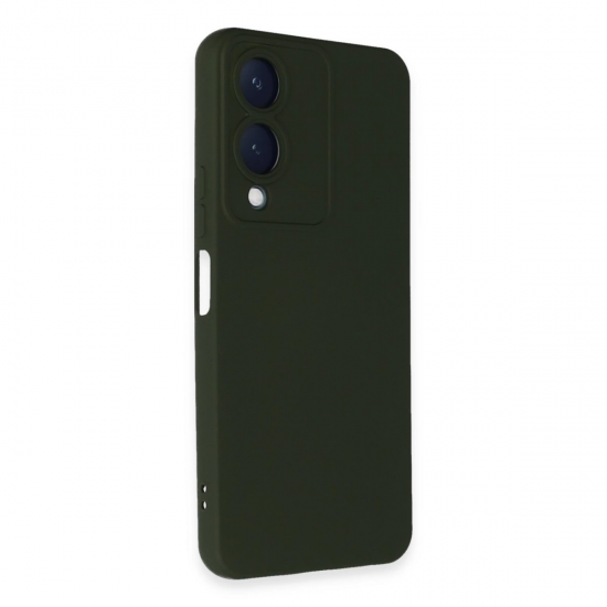 Newface Vivo Y17s Kılıf Nano İçi Kadife Silikon - Koyu Yeşil