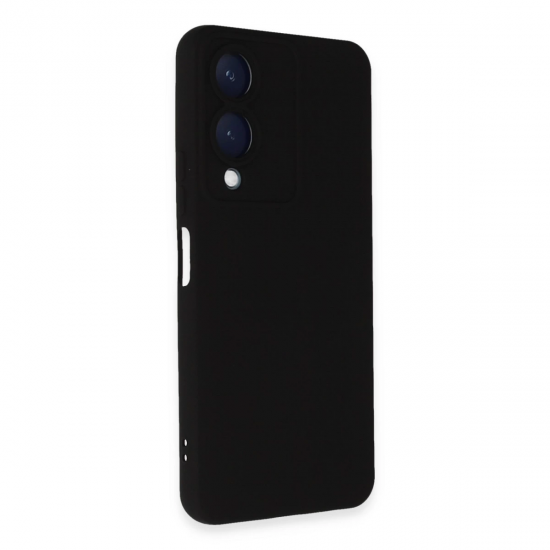 Newface Vivo Y17s Kılıf Nano İçi Kadife Silikon - Siyah