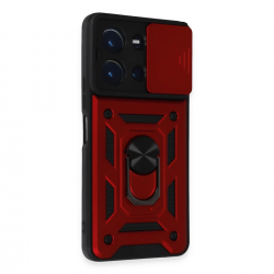 Newface Vivo Y36 Kılıf Pars Lens Yüzüklü Silikon - Kırmızı Newface Vivo Y36 Kılıf Pars Lens Yüzüklü Silikon - Kırmızı