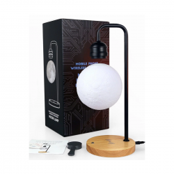 Newface Xf02 Ay Görünümlü Kablosuz Şarj Özellikli Gece Lambası - Siyah