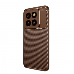 Newface Xiaomi Mi 14t Pro Kılıf Auto Focus Karbon Kapak - Kahverengi Newface Xiaomi Mi 14t Pro Kılıf Auto Focus Karbon Kapak - Kahverengi