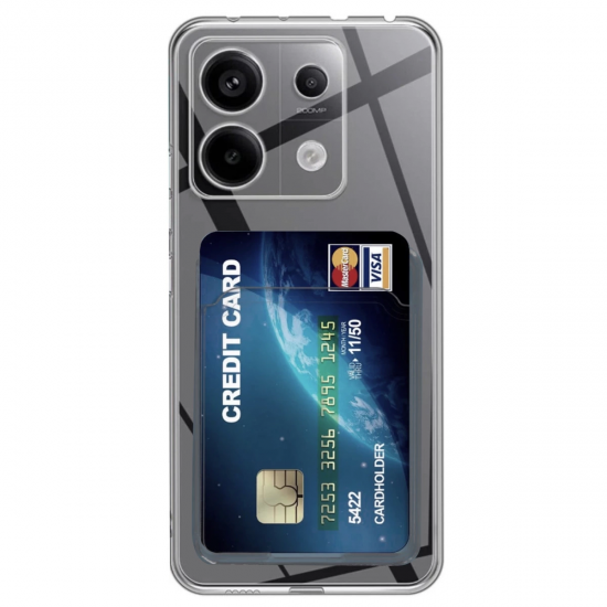 Newface Xiaomi Poco X6 Kılıf Kart Şeffaf Silikon - Şeffaf