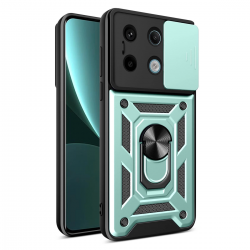 Newface Xiaomi Poco X6 Pro Kılıf Pars Lens Yüzüklü Silikon - Yeşil