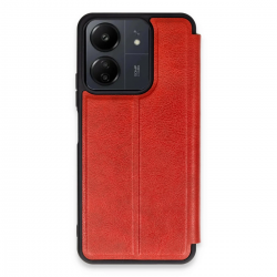 Newface Xiaomi Redmi 13c Kılıf Flip Cover - Kırmızı Newface Xiaomi Redmi 13c Kılıf Flip Cover - Kırmızı