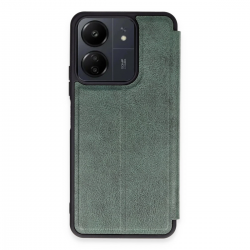 Newface Xiaomi Redmi 13c Kılıf Flip Cover - Koyu Yeşil Newface Xiaomi Redmi 13c Kılıf Flip Cover - Koyu Yeşil