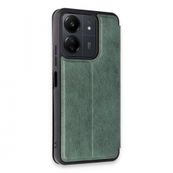 Newface Xiaomi Redmi 13c Kılıf Flip Cover - Koyu Yeşil Newface Xiaomi Redmi 13c Kılıf Flip Cover - Koyu Yeşil