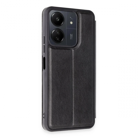 Newface Xiaomi Redmi 13c Kılıf Flip Cover - Siyah