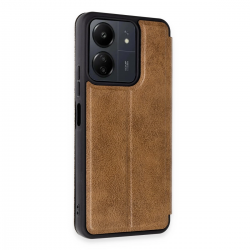 Newface Xiaomi Redmi 13c Kılıf Flip Cover - Taba Newface Xiaomi Redmi 13c Kılıf Flip Cover - Taba