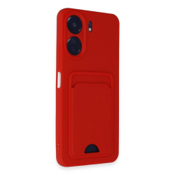Newface Xiaomi Redmi 13c Kılıf Kelvin Kartvizitli Silikon - Kırmızı Newface Xiaomi Redmi 13c Kılıf Kelvin Kartvizitli Silikon - Kırmızı