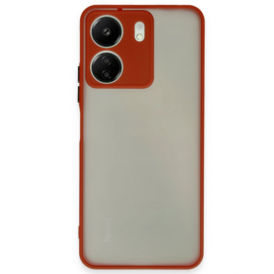 Newface Xiaomi Redmi 13c Kılıf Montreal Silikon Kapak - Kırmızı