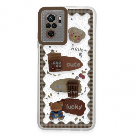 Newface Xiaomi Redmi Note 10 Pro Kılıf Sweet Desenli Silikon Kapak - Şeffaf
