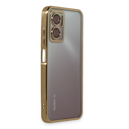 Newface Xiaomi Redmi Note 11e Kılıf Razer Lensli Silikon - Gold