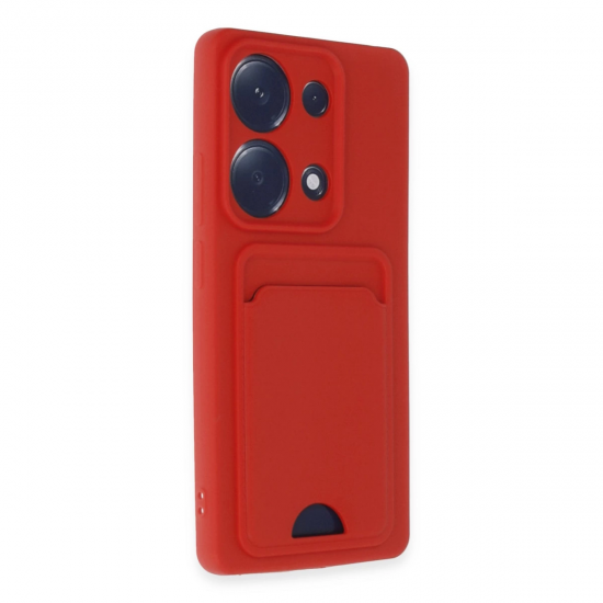 Newface Xiaomi Redmi Note 13 Pro 4g Kılıf Kelvin Kartvizitli Silikon - Kırmızı