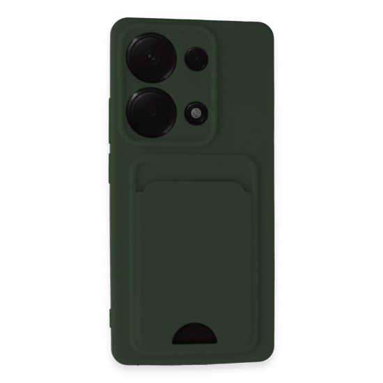 Newface Xiaomi Redmi Note 13 Pro 4g Kılıf Kelvin Kartvizitli Silikon - Koyu Yeşil