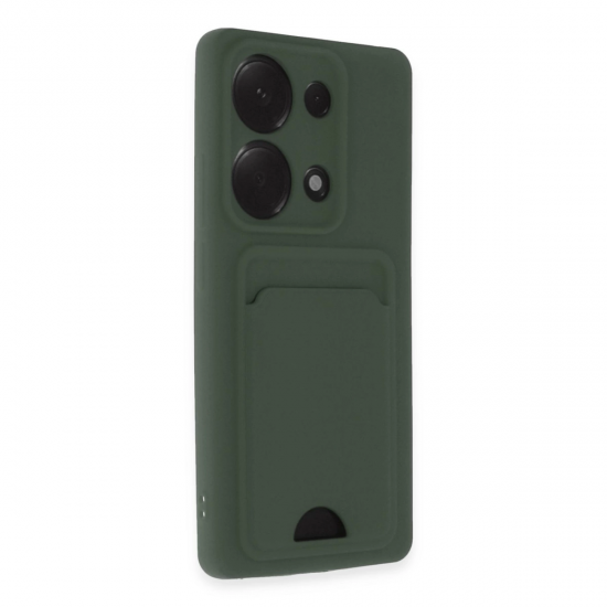 Newface Xiaomi Redmi Note 13 Pro 4g Kılıf Kelvin Kartvizitli Silikon - Koyu Yeşil