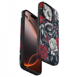 Onegif İphone 14 Pro Flower Series Magsafe Kapak - Siyah Onegif İphone 14 Pro Flower Series Magsafe Kapak - Siyah