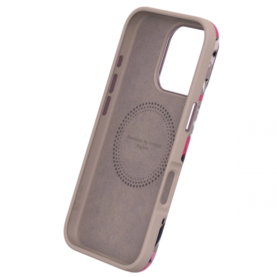 Onegif İphone 15 Flower Series Magsafe Kapak - Beyaz