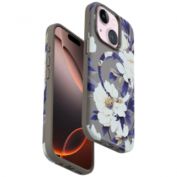Onegif İphone 15 Flower Series Magsafe Kapak - Gri Onegif İphone 15 Flower Series Magsafe Kapak - Gri