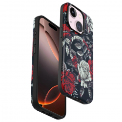 Onegif İphone 15 Flower Series Magsafe Kapak - Siyah Onegif İphone 15 Flower Series Magsafe Kapak - Siyah