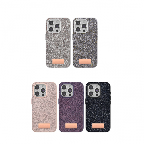 Onegif İphone 15 Pro Bright Simli Kapak - Derin Mor