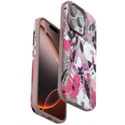 Onegif İphone 15 Pro Max Flower Series Magsafe Kapak - Pembe