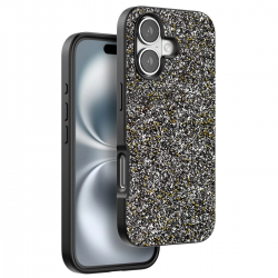 Onegif İphone 16 Plus Bright Simli Kapak - Gümüş Onegif İphone 16 Plus Bright Simli Kapak - Gümüş