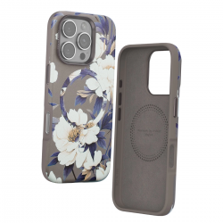Onegif İphone 16 Pro Flower Series Magsafe Kapak - Gri