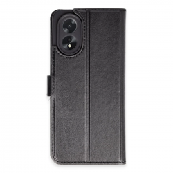 Oppo A38 Kılıf Trend S Plus Kapaklı Kılıf - Siyah