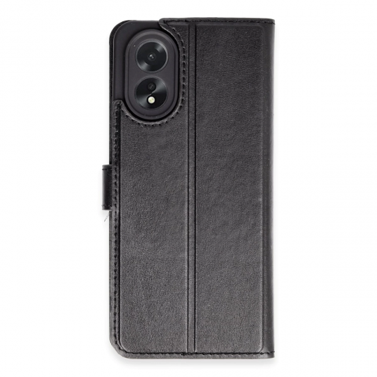 Oppo A38 Kılıf Trend S Plus Kapaklı Kılıf - Siyah