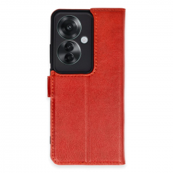 Oppo Reno 11f Kılıf Trend S Plus Kapaklı Kılıf - Kırmızı