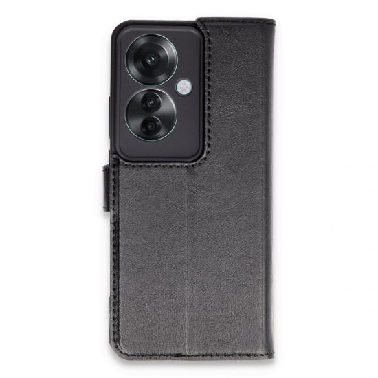 Oppo Reno 11f Kılıf Trend S Plus Kapaklı Kılıf - Siyah