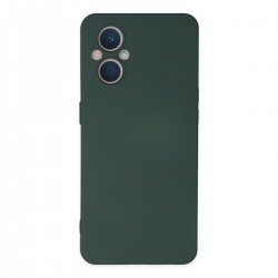 Oppo Reno 7 Lite Kılıf Nano İçi Kadife Silikon - Koyu Yeşil