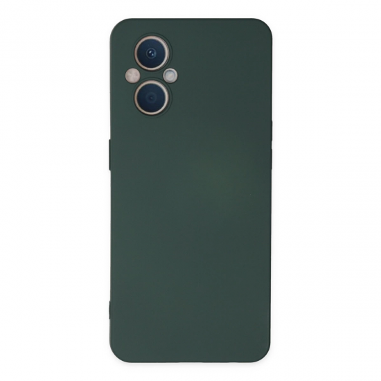 Oppo Reno 7 Lite Kılıf Nano İçi Kadife Silikon - Koyu Yeşil
