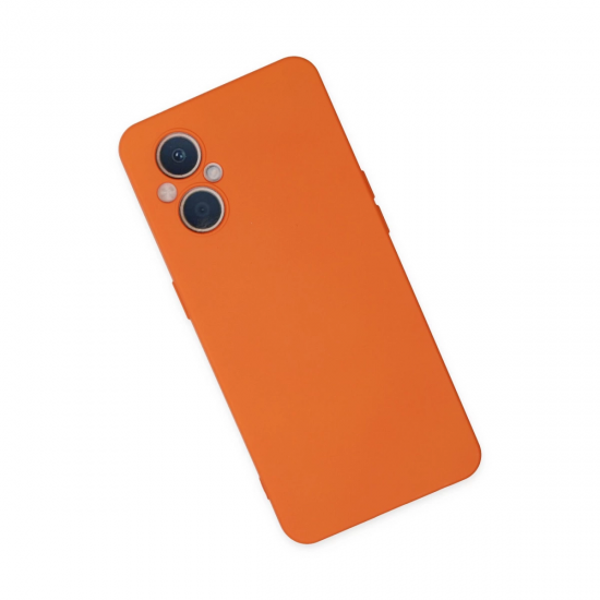 Oppo Reno 7 Lite Kılıf Nano İçi Kadife Silikon - Turuncu