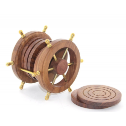 Pirinç Dümenli Ahşap Bardak Altı W720 Pirinç Dümenli Ahşap Bardak Altı W720