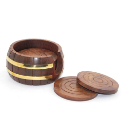 Pirinç Yuvarlak Ahşap Bardak Altı W431 Pirinç Yuvarlak Ahşap Bardak Altı W431