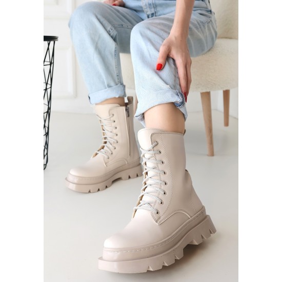 Orge Bej Cilt Bağcıklı Bot