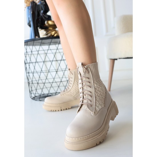 Utag Bej Cilt Bağcıklı Bot